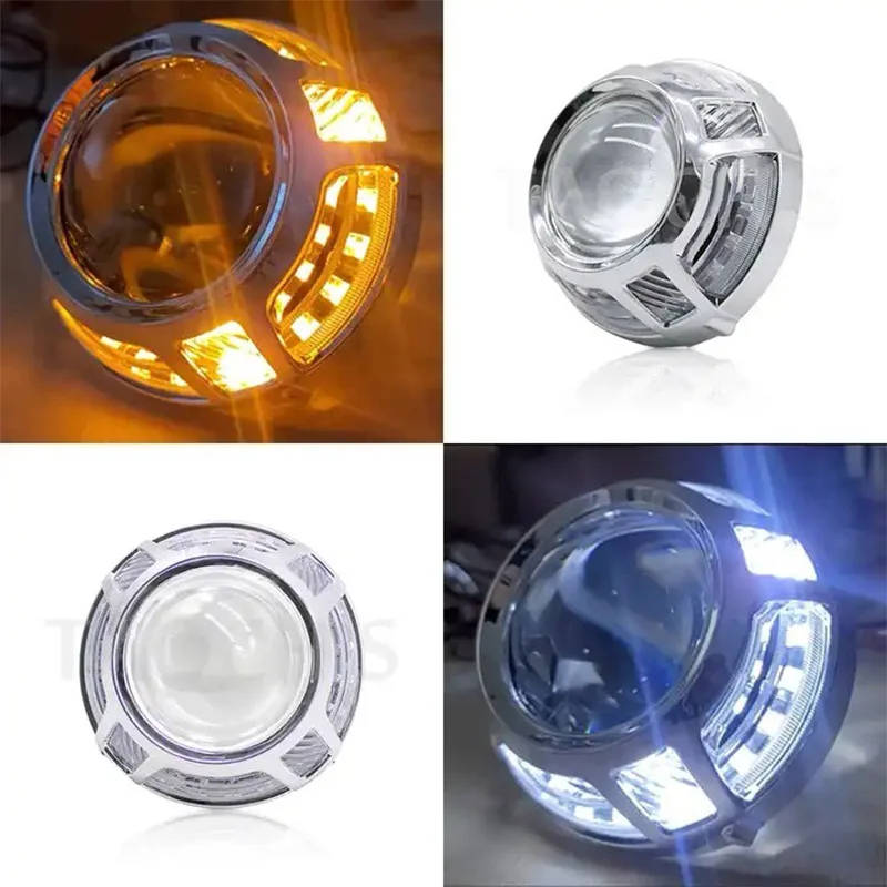 

3 Inch Bi LED Projector Lens Decorative Cover for Panamera with Angel Eye Demon Eye DRL 12V 3000K 6000K