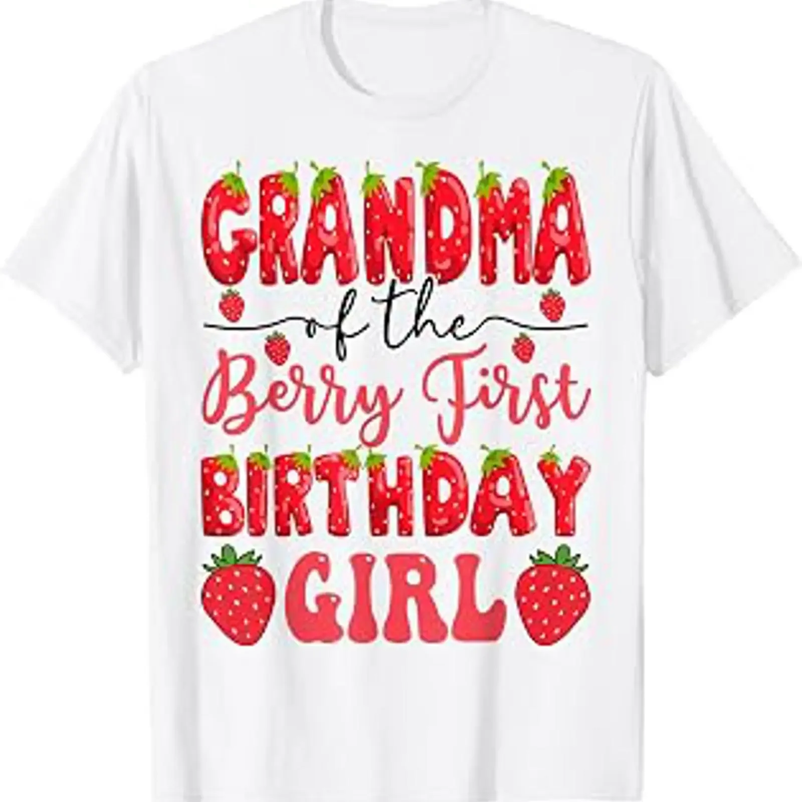 Grandma Of The Berry First Birthday Girl Strawberry Lover T Shirt vintage Washed Stretched fashion graphic Comfortable