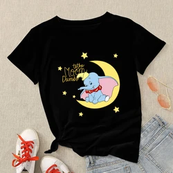 Dumbo Ropa Aesthetic Soft Girl Disney T-Shirt Women's Black Top T-Shirt Kawaii Urban Summer 2022 Edgy T-Shirt