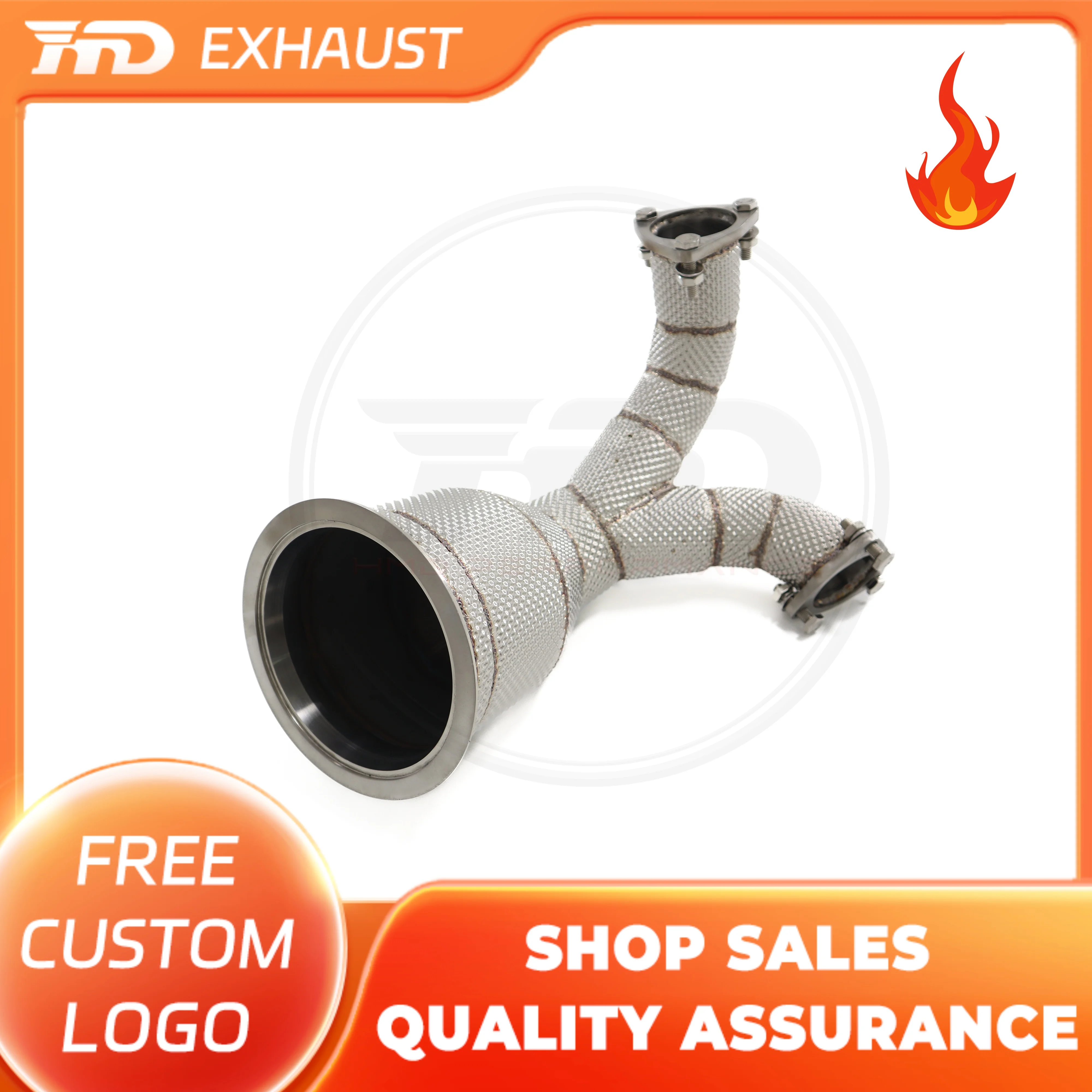 

HMD Hot sale SS304 Exhaust System Downpipe for Audi S4 S5 B9 With Catalytic Converter