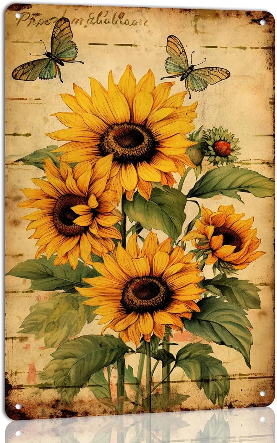 Sunflower Tin Sign Wall Decor Vintage Metal Sunshine Positive for Home Living Room Bedroom Kitchen Garden Farmhouse Ou