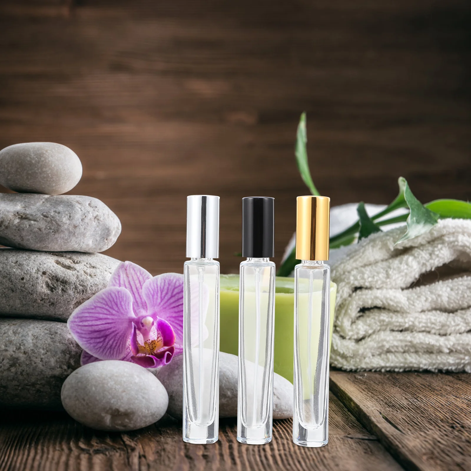 3Pcs Portable Glass Spray Bottle Empty Refillable Perfume Dispenser Travel Friendly Leakproof Airtight Design for Outdoor Makeup