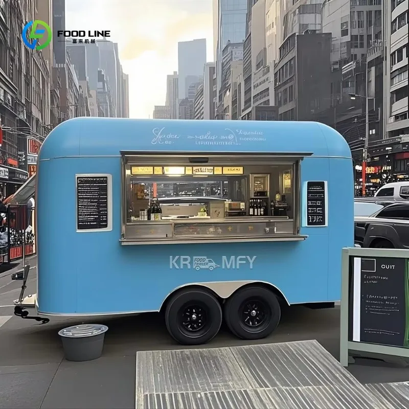 2025년형 중국산 이동식 푸드트럭 (스테인리스 스틸, 완비된 장비 포함) 미국 판매