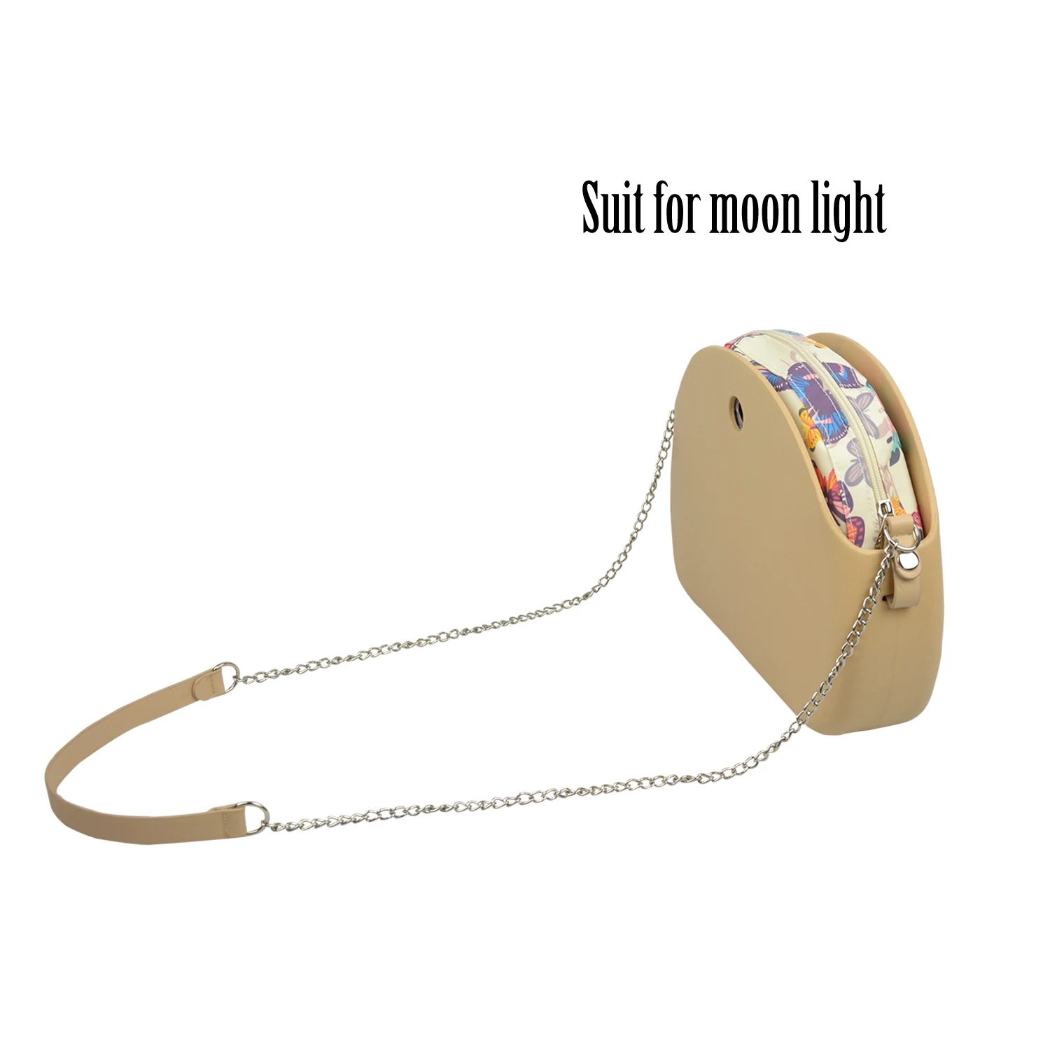 TANQU New Floral Composite Twill Cloth Waterproof Inner Lining Insert Zipper Pocket for O Bag Obag Moon Light for O Moon Light