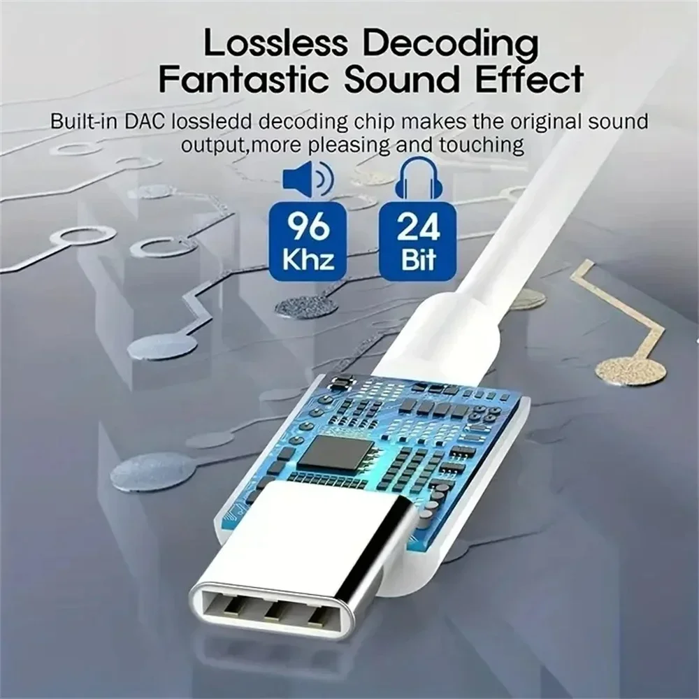 Aux محول USB نوع C إلى 3.5 جاك سماعة محول USB-C 3 5 مللي متر كابل الصوت آيفون 15 16 برو ماكس سامسونج هواوي شاومي