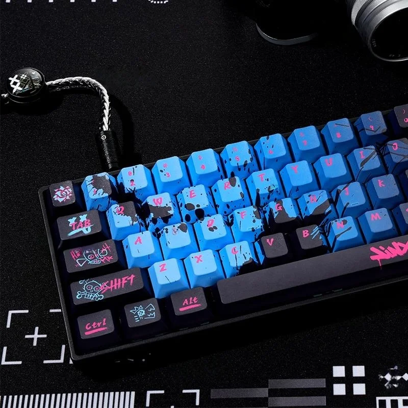أغطية مفاتيح Jinx Hero Theme 137 أغطية مفاتيح لموضوع اللعبة PBT ارتفاع الكرز Esports أغطية مفاتيح ميكانيكية Wooting/Razer 68/87/108