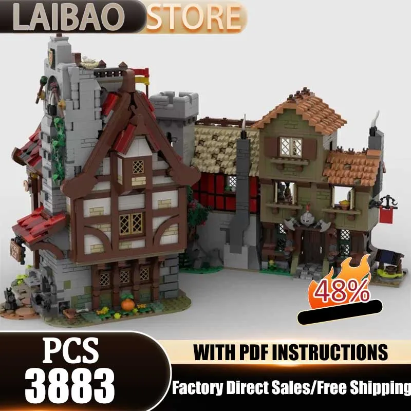 

Medieval Model Moc Building Bricks Village Taverns Blacksmiths Technology Modular Blocks Gifts Christmas Toys DIY Sets Assembly