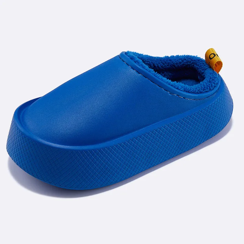 EVA Waterproof fleece platform slippers Women winter cozy plush designer shoes Coulpes casual outdoor flats men home slippers