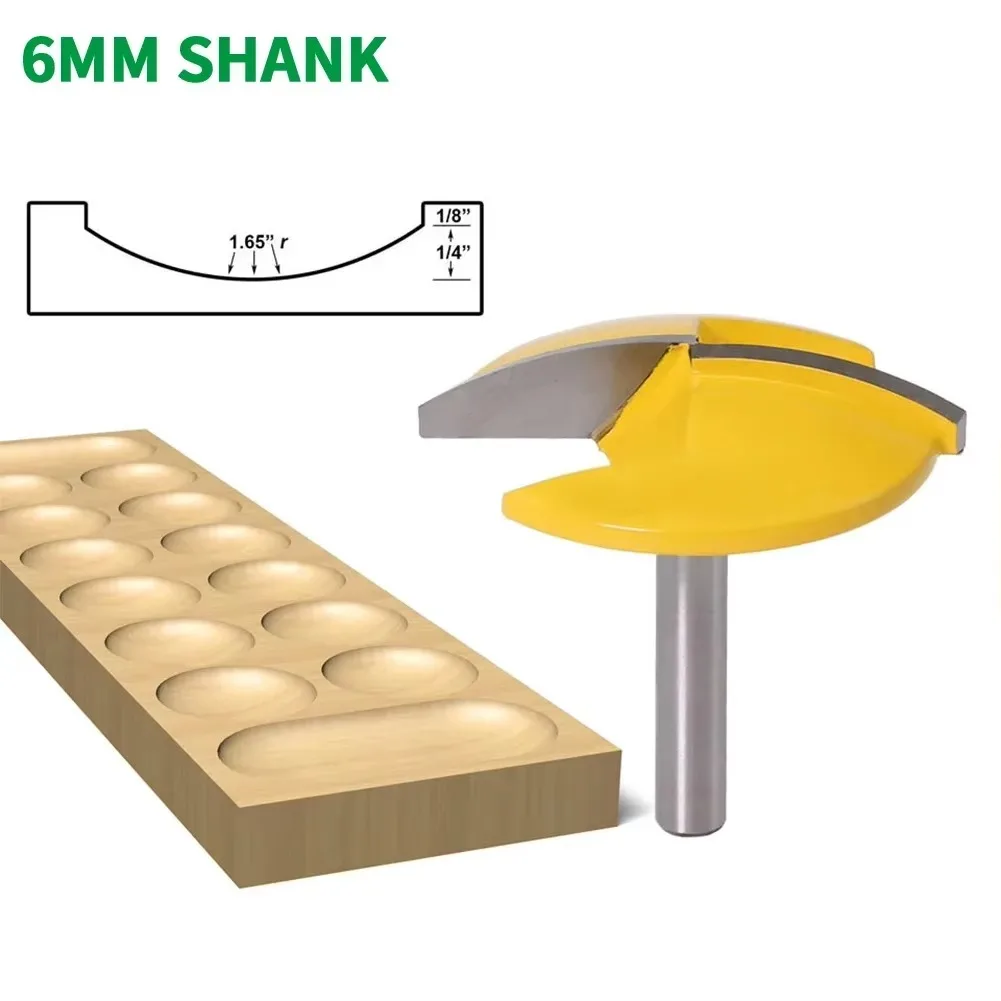 

1 шт., 6 мм фреза с хвостовиком, резьба по дереву, маленькая чаша, фреза-радиус 1-1/2 дюйма, широкий дверной нож 1-3/4 дюйма, деревообрабатывающий резак