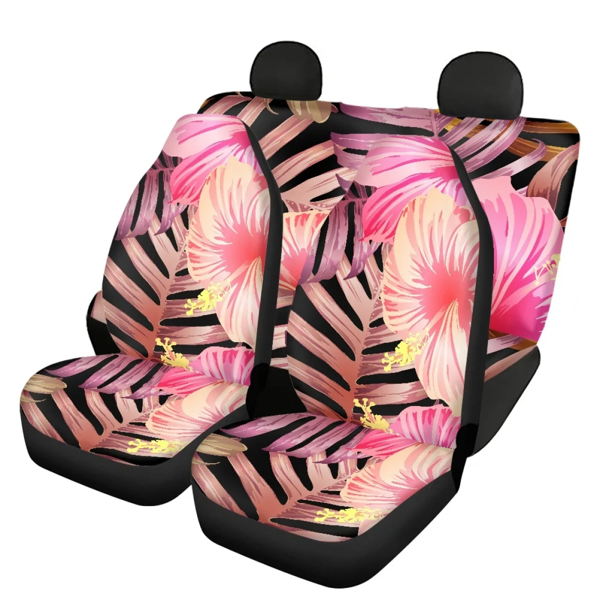 Tropical Monstera Printed Car Seat Cover Heavy-Duty Car Interior Seat Covers for Women New Fashion Design Front/Back Seat Covers