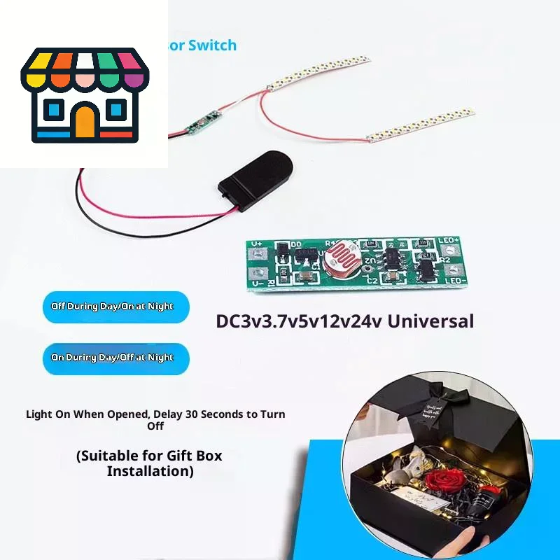 8mm Mini Light Sensor Switch Automatically On Light Switch Sensor Photocell Street Lights Switch DC 3V 3.7 V 5V 12V 24V