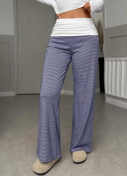 

Women's Clothing 2025 Autumn and Winter Vacation Solid Color Casual Pants Street Fashion Pleated Retro Pants for Women