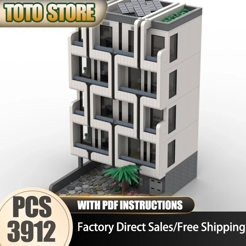 

Городской вид на улицу Moc, строительные блоки, комплекс квартиры, модульная модель, технология, кирпичи, сделай сам, творческие игрушки для праздничных подарков