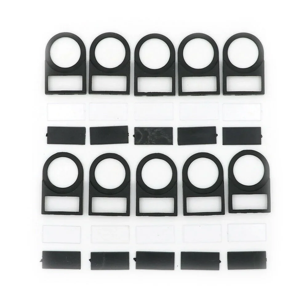 Push Button Switch Label Frames Pack Of 10 Clip Type Installation Fits 22mm Aperture Constructed From PC Material