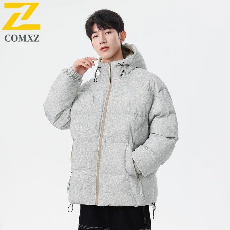 COMXZ-abrigo de algodón para hombre, chaqueta térmica de invierno a prueba de viento con relleno de algodón, holgada, forro polar, gruesa, versátil, tendencia, para exteriores