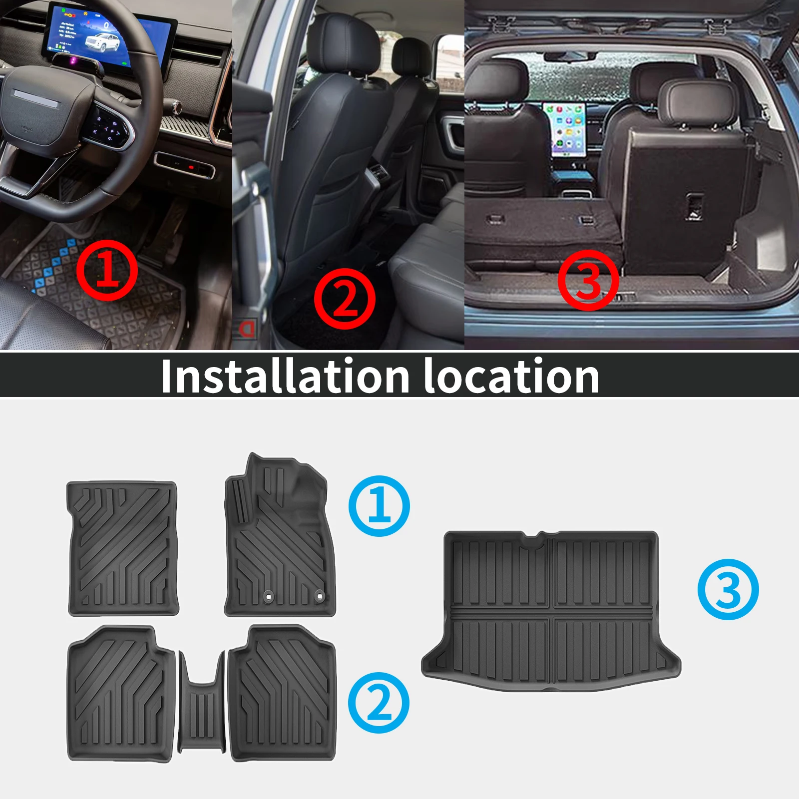 for Nissan Note E13 Fuel 2WD 2021 2022 2023 2024 2025 RHD Eco TPE Car Floor & Trunk Mats, Non-Slip Dust-Proof