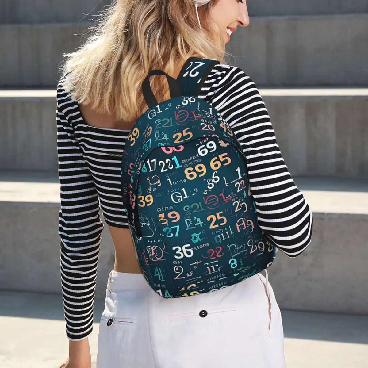 Nerdy Numbers And Symbols Backpack Student BookBag Children School Bag Computer Shoulder Bags for Men Women