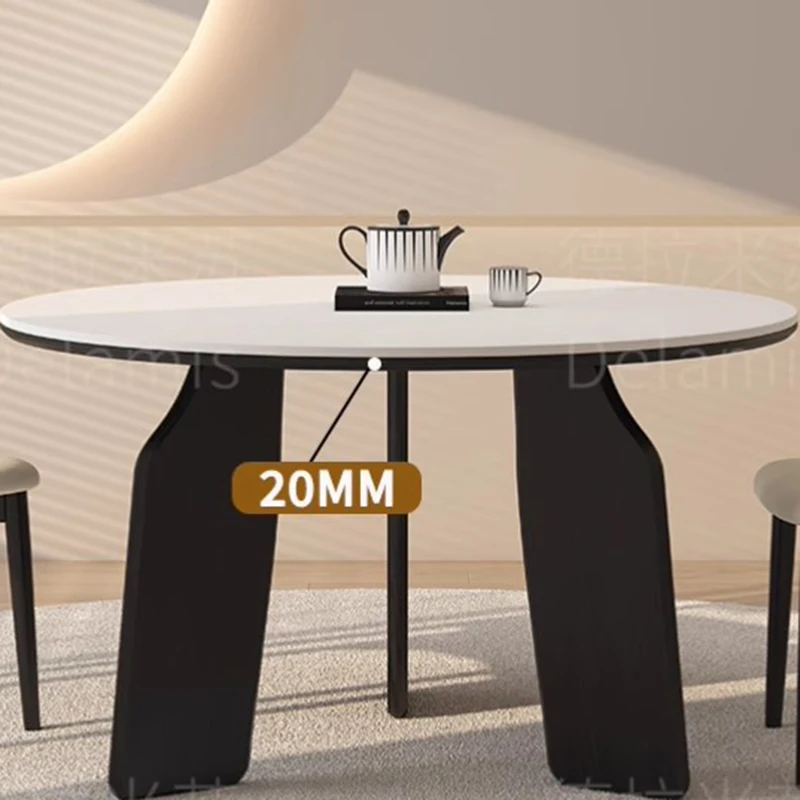 طاولة طعام فاخرة على الأرض قطعة مركزية صغيرة الطراز لغرفة المطبخ طاولة طعام بتصميم حديث أثاث صالون موبليس الاسكندنافي المدمج #3