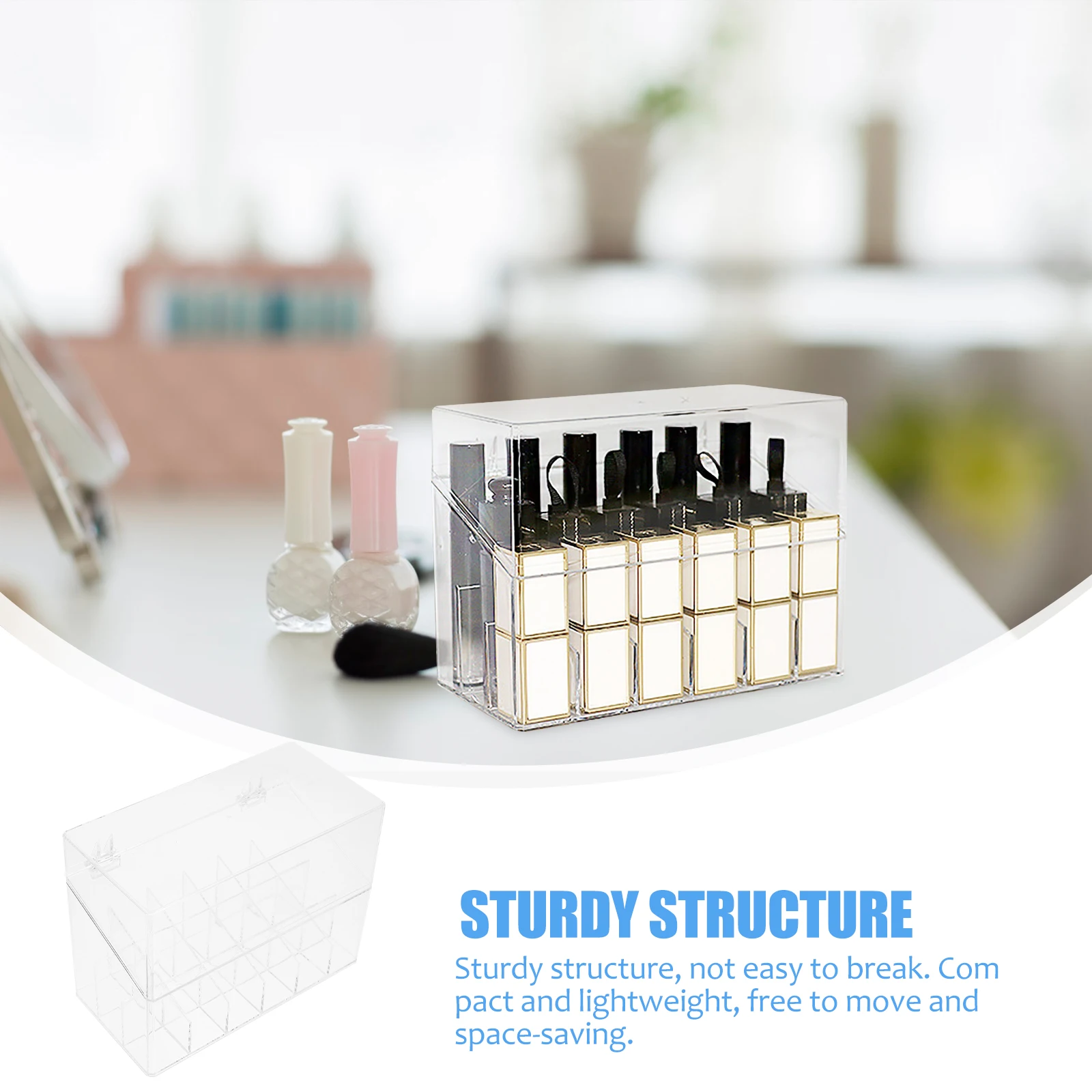 

Compact Lipstick Organizer With Lid Durable Makeup Storage Box For Lipsticks And Lip Glosses Desktop Organizer Cosmetics Holder