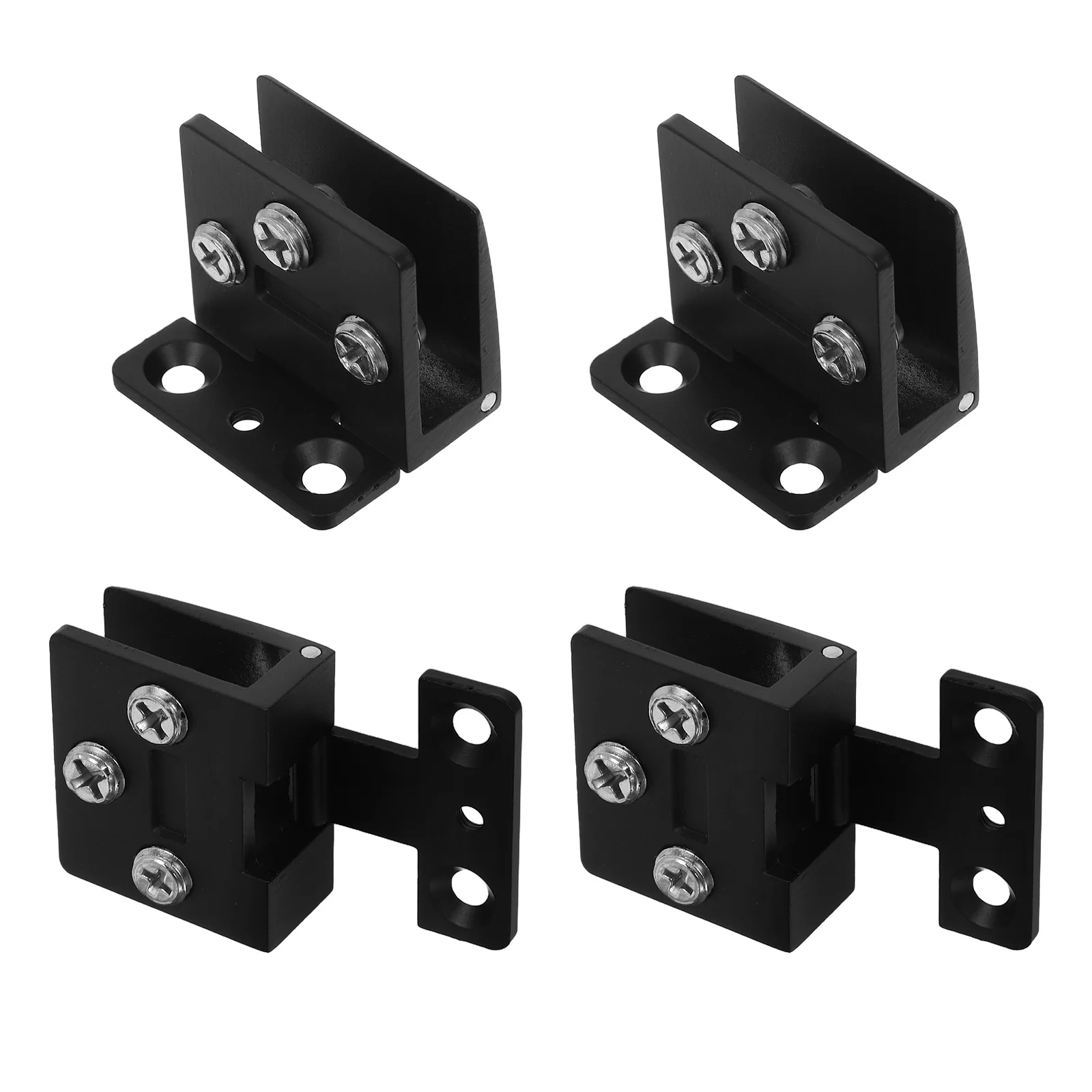

4Pcs Glass Door Hinges No Drilling Clamp for 3-8Mm Tempered Glass Wine Cabinet Bathroom Shower Door Hardware Cabinet Hinges