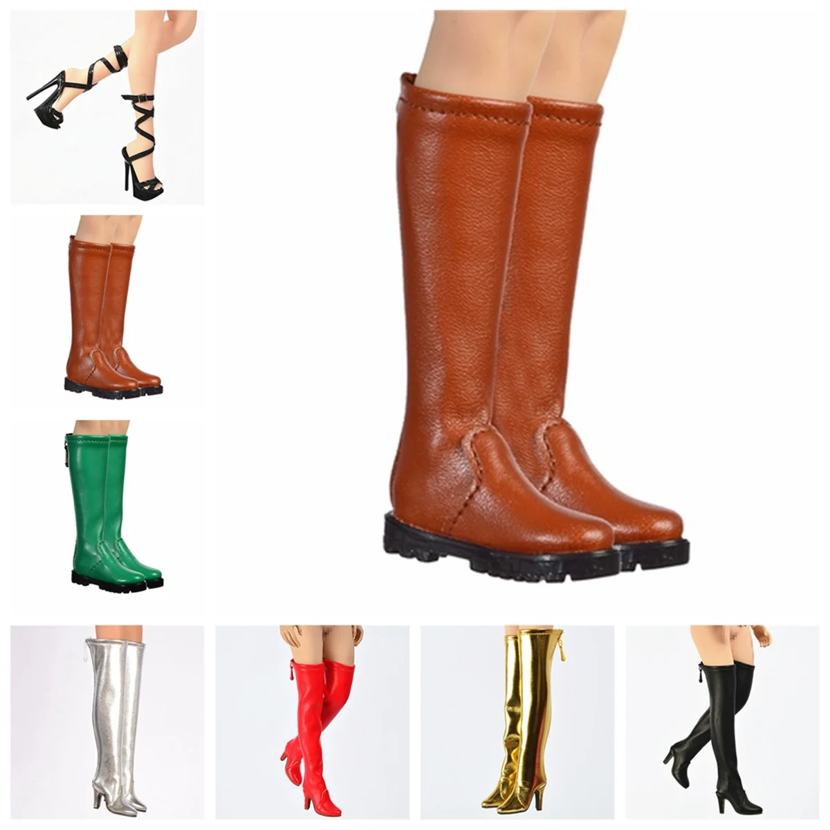 

1/6 Scale Female Boot high heels Women Soft Leather Shoes Model Fit 12'' Action Figure S28A 29B S38A S39B S42 S43 phicen