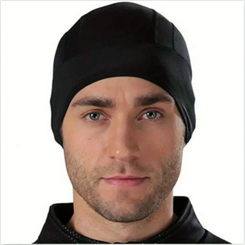 1PC Motorcycle Cycling Cap Quick Dry Breathable Moisture Wicking Under Helmet Beanie Inner Lined Dome Sport Cap Cycling Hat