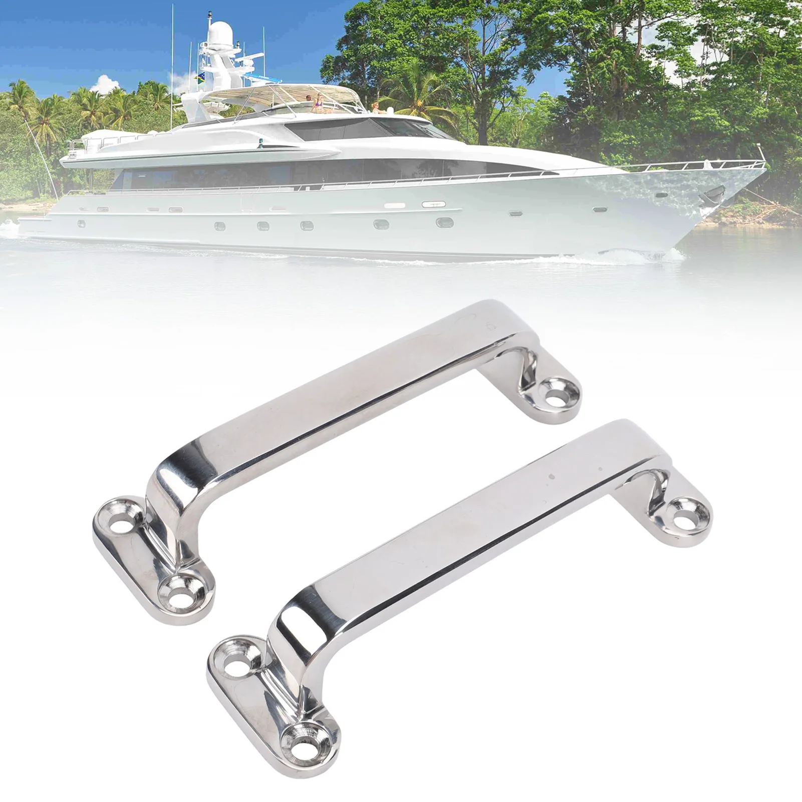 2Pcs Boat Door Grab Handle 316 Stainless Steel 120mm Marine Handrail Handle for Yachts RVs Boats Accessories