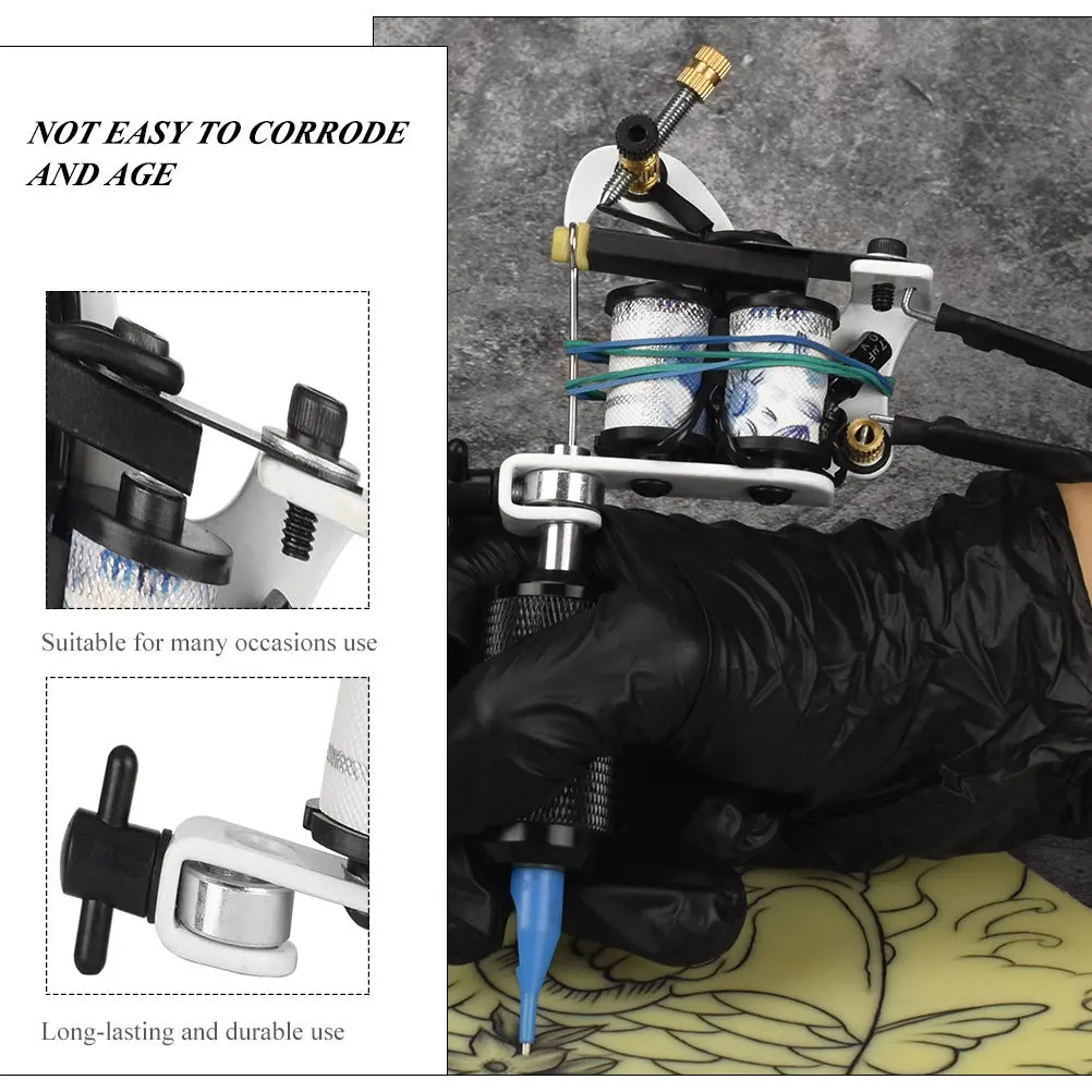 1 قطعة ماكينة رسم الوشم التجميلي بخمس نقاط إطار حديد خفيف الوزن مقبض مريح عملية مستقرة للمبتدئين المحترفين #2