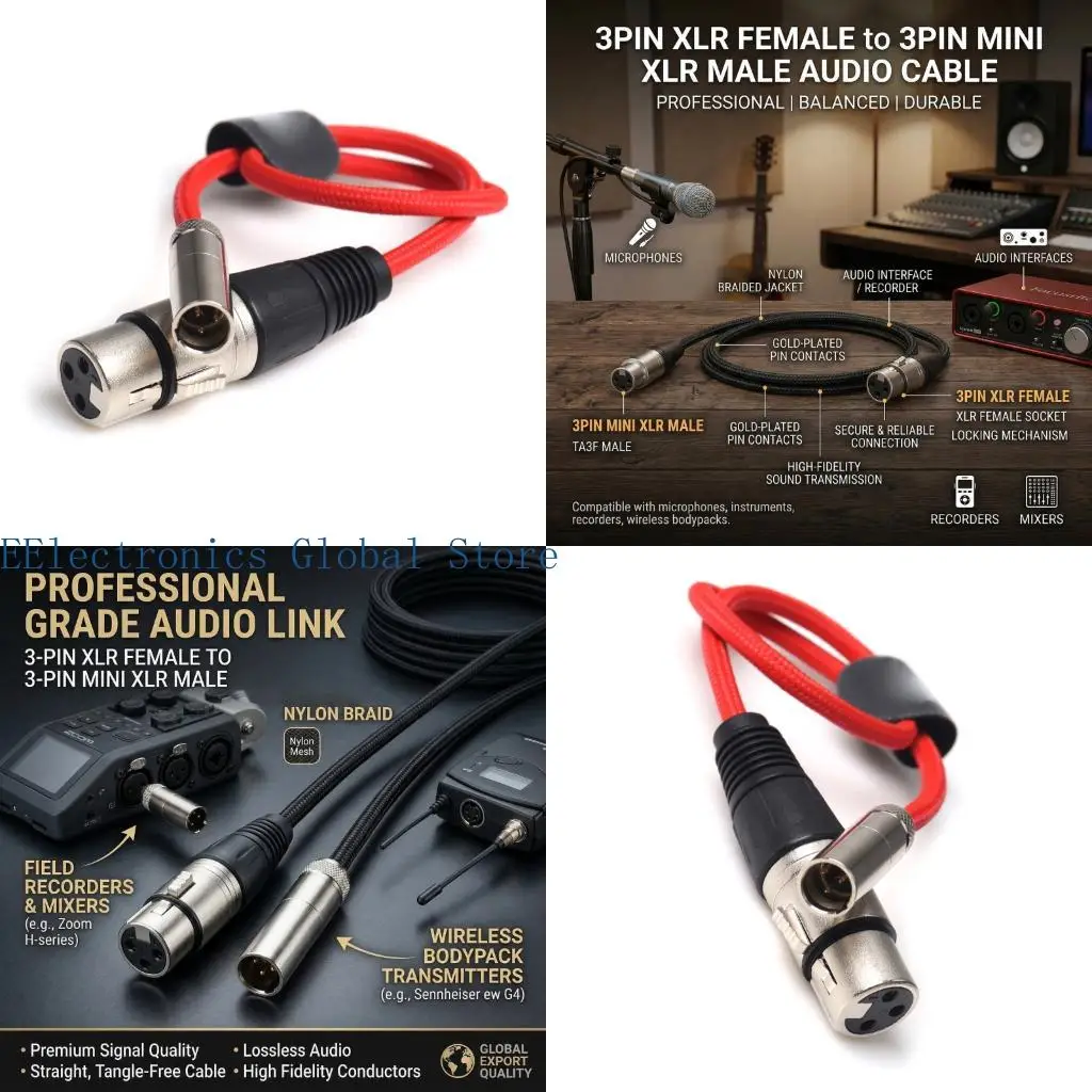 462B Robusted Mini XLR Male To XLR Female Auditory Cable With PVC Insulation For Reliabled Performances