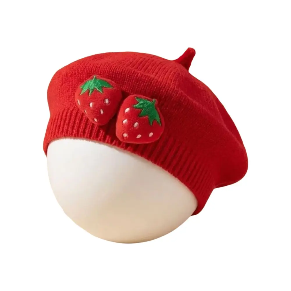 

Cute Strawberry Baby Beret Warm Red Knit Hat Stylish Hat 0-12M Toddler
