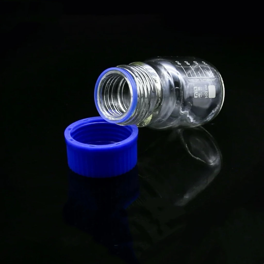 100ml  Lab Blue Cap Liquid Phase Mobile Phase Bottle, Screw Mouth Storage Bottle ,Chromatography Liquid Phase Solvent Bottle