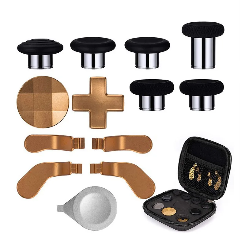 Juego de botones de repuesto para Xbox One Elite Controller Series 2, Juego de piezas de Metal, d-pad, palos de pulgar de gran altura, paletas traseras, 14 en 1