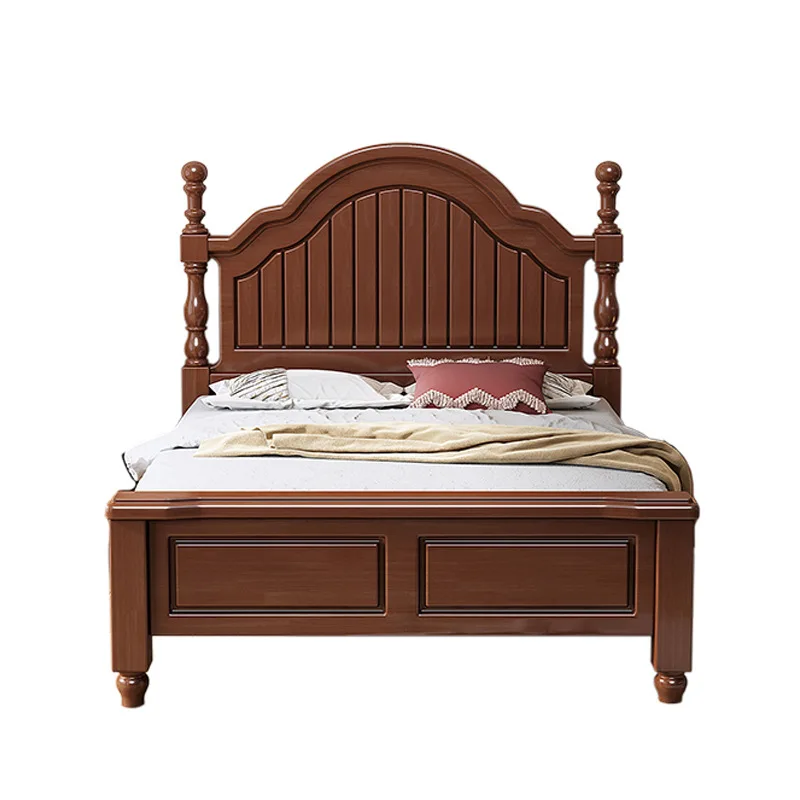Letto per bambini in mogano americano completamente in legno massello, letto singolo semplice