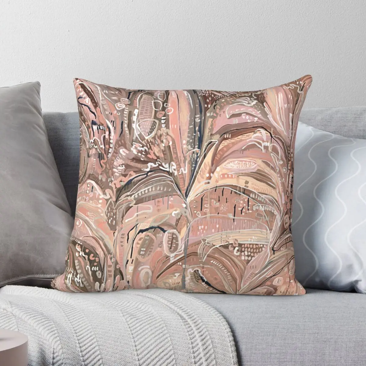 Beige And Blooms By Carley Bourne Pillowcase Polyester Linen Velvet Printed Zip Decor Throw Pillow Case Home Cushion Cover