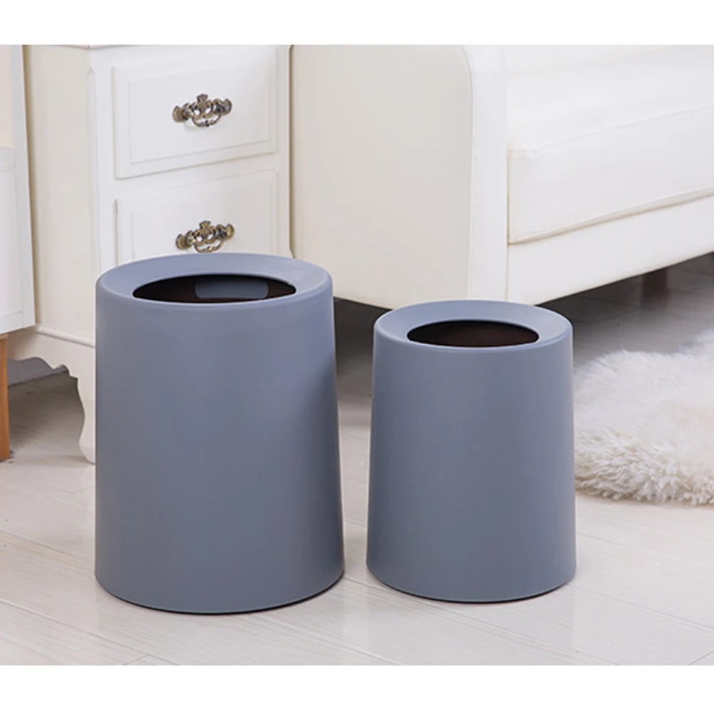 

8L Grey Household Plastic Trash Can Waste Bin Garbage Container For Home Bedroom Kitchen Space Saving Dustbin