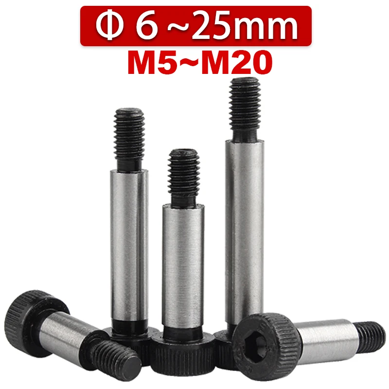 Hex Head Bolt Limit Screws Dia=Φ 6,8,10~25,Shoulder Bearing Bolt Shaft M5 M6 M8 M10~M20 Length 8~200mm 12.9 High Strength Steel