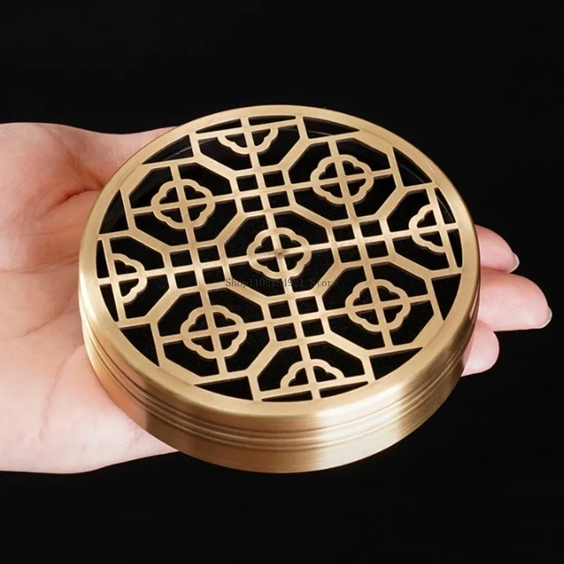 Copper Pie Hollow Creative Brass Coil Incense Burner Home Indoor Seal Extension Tool Tea Room Meditation Aromatherapy Ornament
