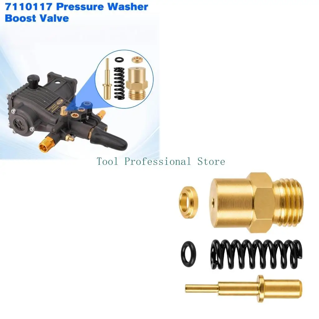 57QF Five-Item Pressure Washer Boosts Valves Hardware Set with 7110117 Repair Part, Externally Threaded Metal Cap, and