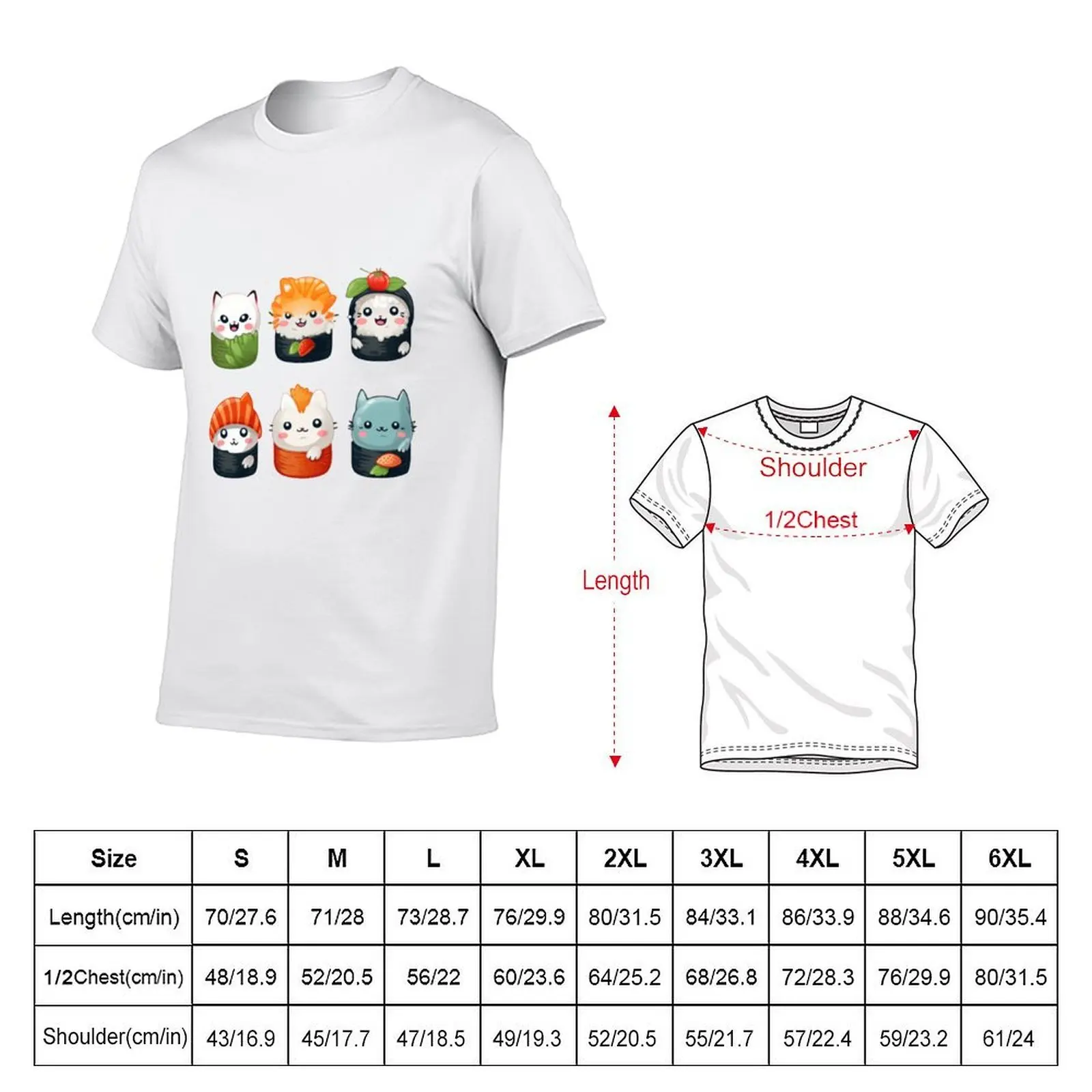 Sushi Cats T-Shirt t shirts for man graphic tees man t shirts cotton T-Shirt