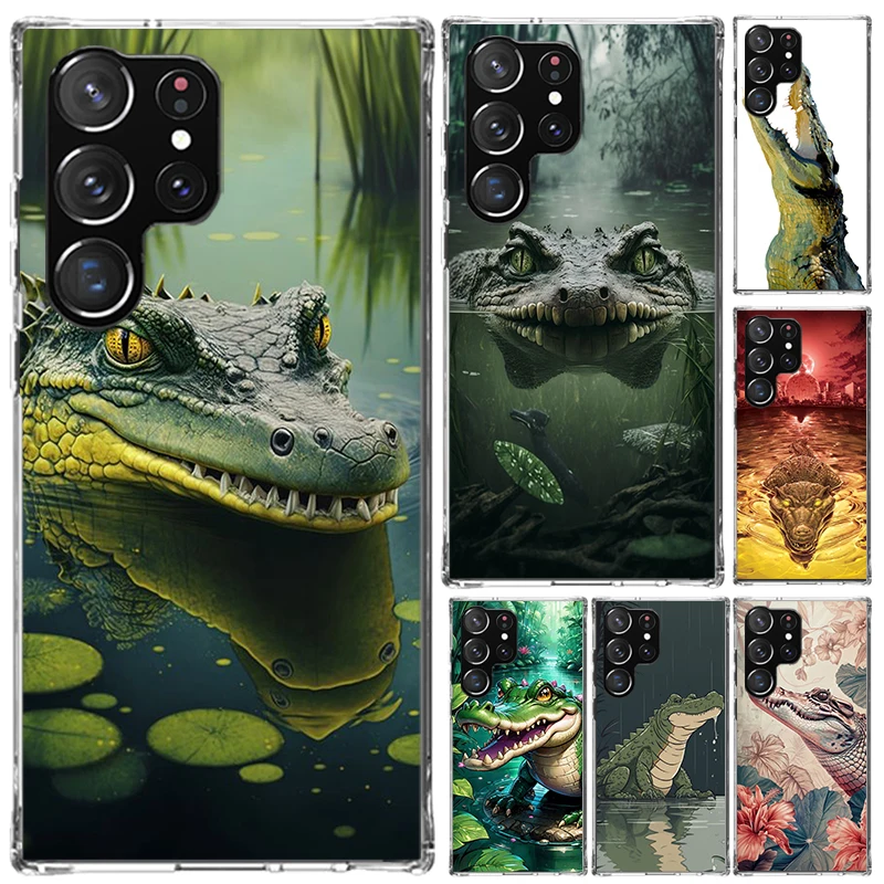 Crocodile Animal Phone Case for Samsung Galaxy S26 S24 S23 Ultra S25 Edge S22 S21 Plus S20 FE + Soft Print Shell Funda Galaxy S2