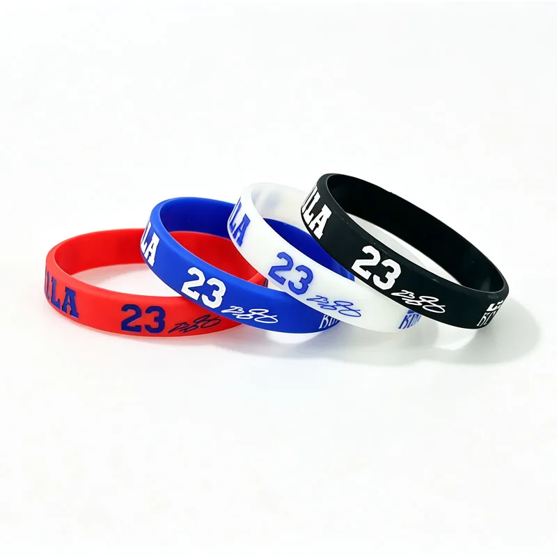 1PCS Outdoor Basketball Sports Bracelet Men's Gift Silicone Bracelet Wrist Strap Rubber Elastic Wrist Strap For Boy Wristbands