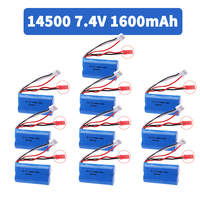 7.4V 1600mAh 14500 JST Plug Li-ion battery for Electric Toys water bullet gun toys accessory 7.4V battery for Vehicles RC toys