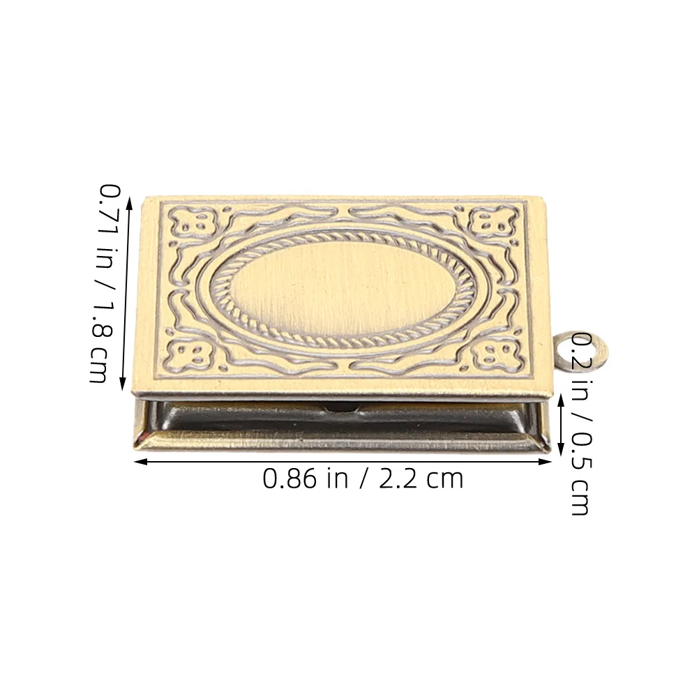 3 Buah Liontin Kalung Bentuk Buku Perunggu yang Dapat Dibuka, Aksesori DIY, Ukiran Eropa yang Elegan, Bingkai Foto Kenang-kenangan