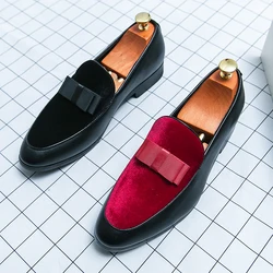 Good Quality British Style Shoes Men Casual Leather Business Shoes 2025 Men's Dress Shoes Bow Tie Formal Leather Large Size 48