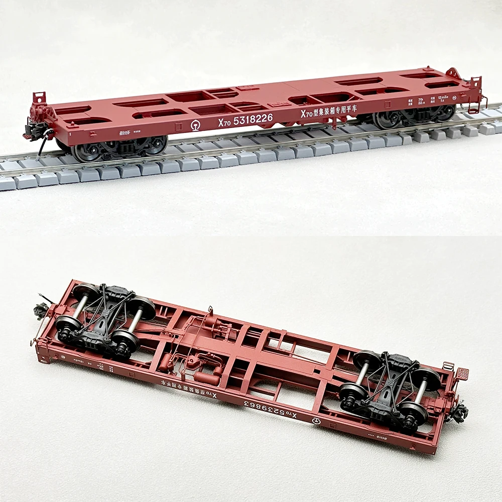 HO 1/87 Train Model Flatbed Truck X70 Type Container Special Flatbed Truck Single Section Without Containers