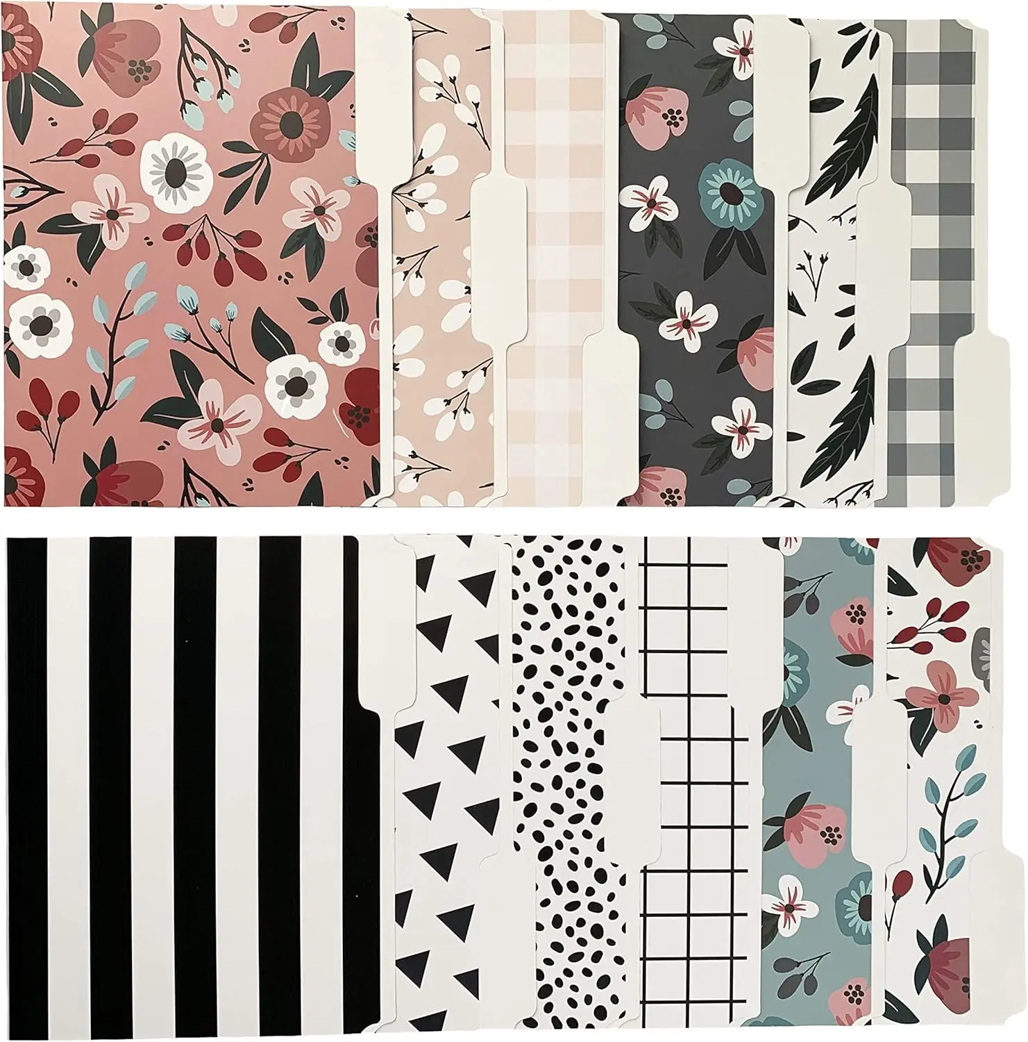 

Cute Boho File Folders Set of 12, Letter Size 3-Tab Decorative for Home Office School Supplies