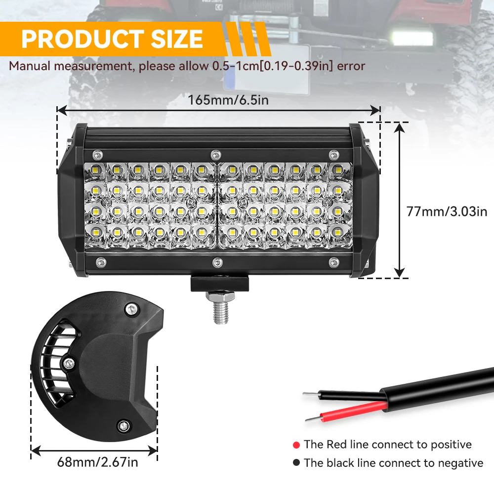 Modificação 7 polegada 144w led luz de nevoeiro para carro suv caminhão 4x4 atv holofote feixe de inundação barra luz trabalho fora da estrada