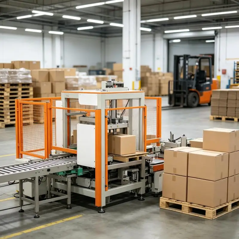Automatic Robotic Case Packer Line Carton Box Erector Machine Carton Erecting and Pack Line