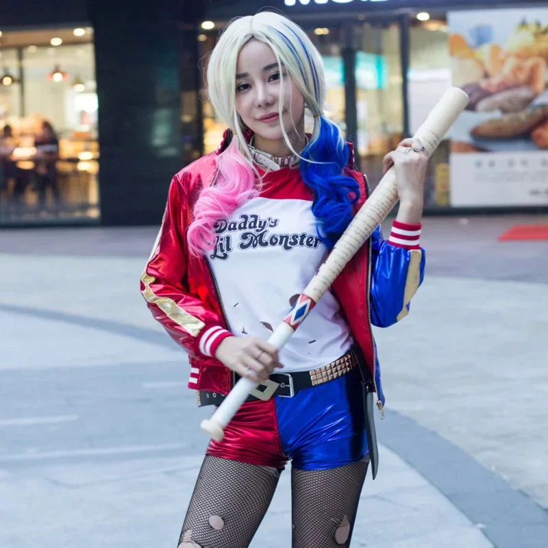 Suicide Cosplay Anime Harley Costume Quinn Frozen Dress Kids Adult Suit Pop Tops Squad Accessories Women MN8