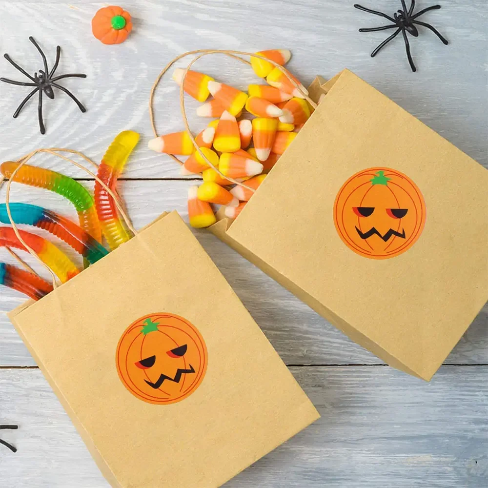 

500pcs Halloween Skeleton Round Sticker Envelope Sealing Labels Candy Bag Sticker Halloween Decoration Decor Pumpkin